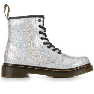 DR MARTENS Girls 1460 Grey Disco Crinkle